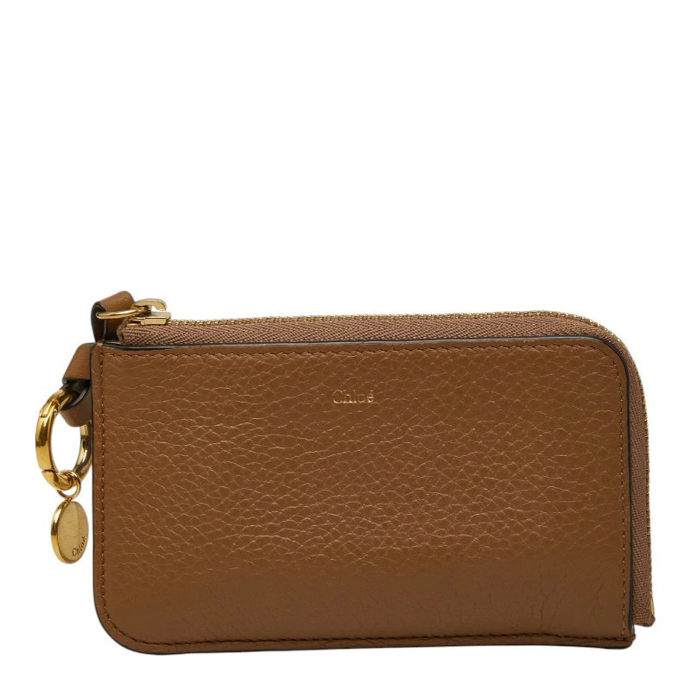 Chloe coin case Wallet card fragment brown leather